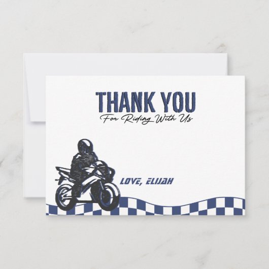 Jongens Motorcross Dirt Bike Verjaardag Bedankkaart (Voorkant)