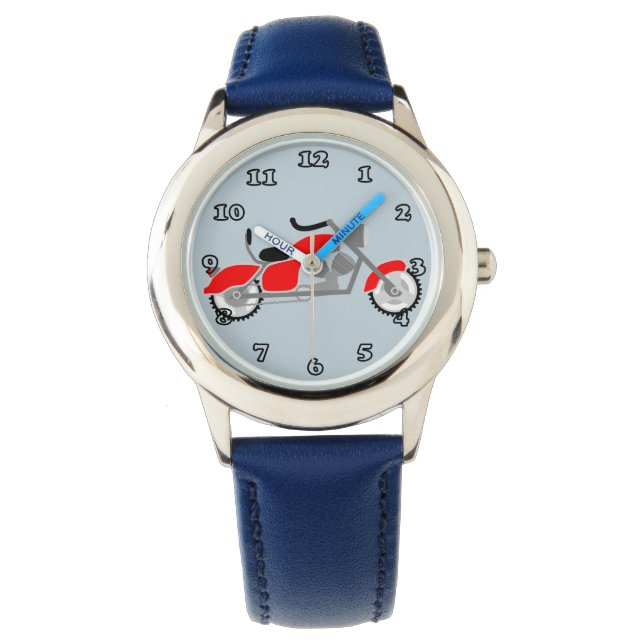 Jongens Motorfiets Motief horloge (Voorkant)