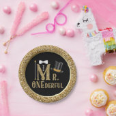 Jongens Mr. ONEderful eerste verjaardag papieren B Papieren Bordje (Feest)