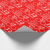 Jongens naam fietser 12e verjaardag cadeaupapier (Hoek)