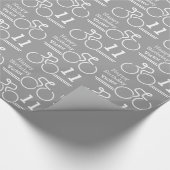Jongens naam fietser grijs 11e verjaardagsomslag cadeaupapier (Hoek)