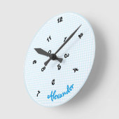 Jongens Naam Grappige Jumbled Hours Schattige kind Ronde Klok (Hoek)