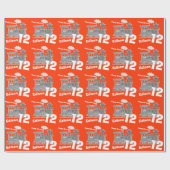 Jongens naam leeftijd 12 jaar trein locatie rode g cadeaupapier (Vlak)