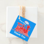 Jongens naam leeftijd trein loco rood blauw verjaa bedankjes labels (In situ)