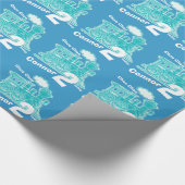 Jongens naam leeftijdscentrum rood grijs tweede ve cadeaupapier (Hoek)