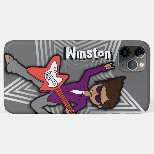 Jongens naam rockstar kinder grijze telefooncel Case-Mate iPhone case (Achterkant (horizontaal))
