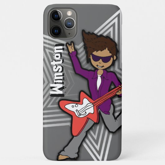 Jongens naam rockstar kinder grijze telefooncel Case-Mate iPhone case (Achterkant)