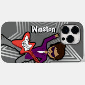 Jongens naam rockstar kinder grijze telefooncel Case-Mate iPhone case (Achterkant (horizontaal))