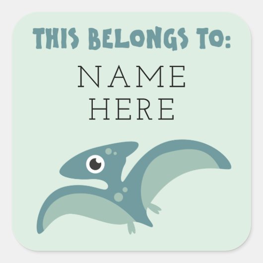 Jongens Naam Terug naar School Dit boek behoort to Vierkante Sticker (Voorkant)