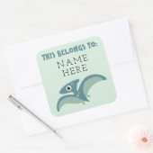 Jongens Naam Terug naar School Dit boek behoort to Vierkante Sticker (Envelop)