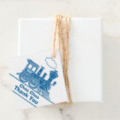 Jongens naam trein loco blauw wit verjaardag dank  bedankjes labels (In situ)