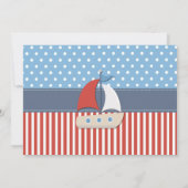 Jongens Nautisch Zeilschip 1e Verjaardag Kaart (Achterkant)