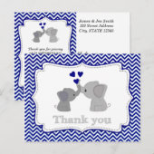 Jongens NAVY Blauwe Olifant BEDANKT Postkaarten 36 (Voorkant / Achterkant)