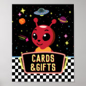 Jongens Neon Galaxy Ruimte Alien Kaarten Cadeaus B Poster (Voorkant)