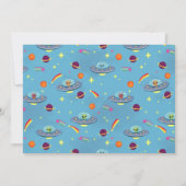 Jongens Neon Space UFO Verjaardag Foto Bedankt (Achterkant)
