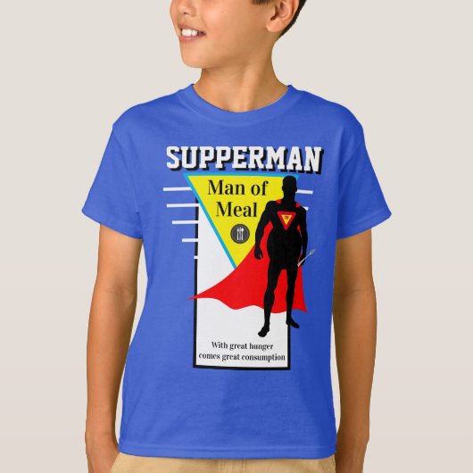 Jongens nieuwheid Super held SUPPERMAN MAN MEAL T-shirt (Voorkant)