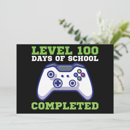 Jongens Niveau 100 Dagen School Voltooide Kaart (Staand voorkant)