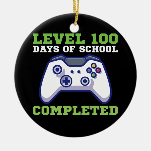 Jongens Niveau 100 Dagen School Voltooide Keramisch Ornament (Voorkant)