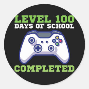 Jongens Niveau 100 Dagen School Voltooide Ronde Sticker
