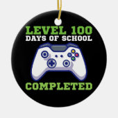 Jongens niveau 100 dagen van de school voltooid keramisch ornament (Voorkant)