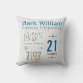 Jongen's Nursery Room Baby Stat Arrow Pattern Kussen (Voorkant)