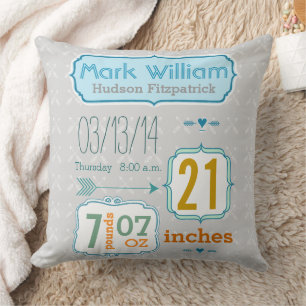 Jongen's Nursery Room Baby Stat Arrow Pattern Kussen