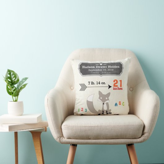 Jongen's Nursery Room Baby Stat Fox Arrow Pattern Kussen (Stoel)