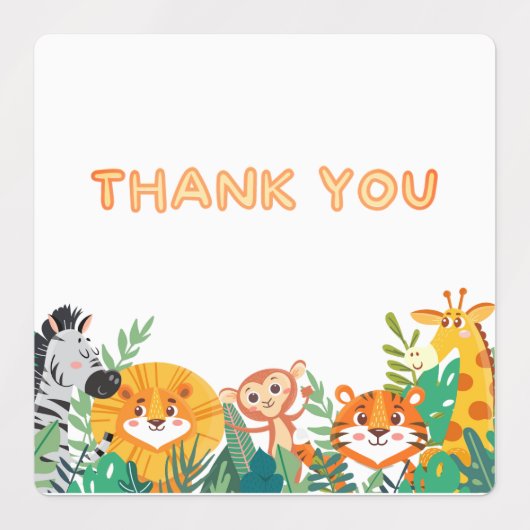 Jongens Oerwoud Bedankt Labels (Design 1)