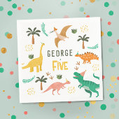 Jongens Oerwoud Dinosaurus T-Rex Kinder 5e Verjaar Servet