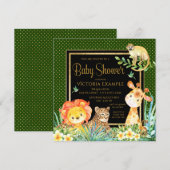 Jongens Oerwoud Safari Baby Shower Uitnodigingen (Voorkant / Achterkant)