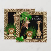 Jongens Oerwoud Safari Verjaardagsfeest Kaart (Voorkant / Achterkant)