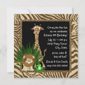 Jongens Oerwoud Safari Verjaardagsfeest Kaart (Achterkant)