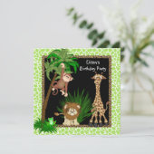 Jongens Oerwoud verjaardagsfeestje Kaart (Staand voorkant)