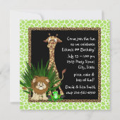 Jongens Oerwoud verjaardagsfeestje Kaart (Achterkant)