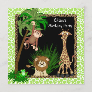 Jongens Oerwoud verjaardagsfeestje Kaart