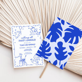 Jongens Oerwoud Zoo Safari Dieren Verjaardag Kaart