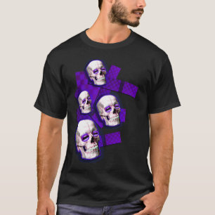jongens of meisjes Paarse Skulls Emo Electro club  T-shirt