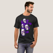 jongens of meisjes Paarse Skulls Emo Electro club  T-shirt (Voorkant volledig)