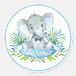 Jongens Olifant Baby shower Stickers