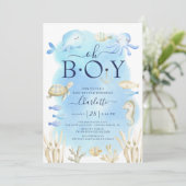 Jongens onder het Baby shower Zee Kaart (Staand voorkant)