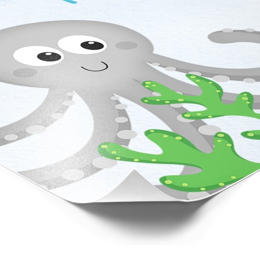 Jongens onder het Zee 1e Verjaardag Welkomstbord Foto Afdruk (Hoek)