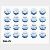 Jongens onder het Zee Ocean Shark 5th Birthday Ronde Sticker (Vel)
