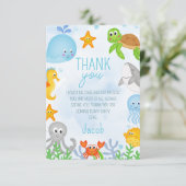 Jongens onder het Zee One-der Het Zee Eerste Verja Bedankkaart (Staand voorkant)