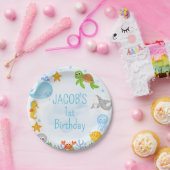 Jongens onder het Zee Oneder Het Zee 1e Verjaardag Papieren Bordje (Feest)