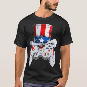 jongens op 4 juli Video Game American Flag oom Sa T-shirt