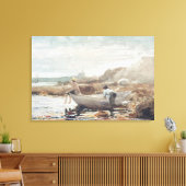Jongens op de strand canvas afdruk (Insitu (Woonkamer))