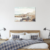 Jongens op de strand canvas afdruk (Insitu (Slaapkamer))