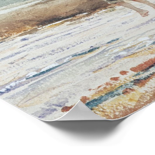 Jongens op de strand poster (Hoek)