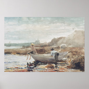 Jongens op de strand poster