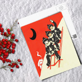 Jongens op een Sled Winter Scene Briefkaart